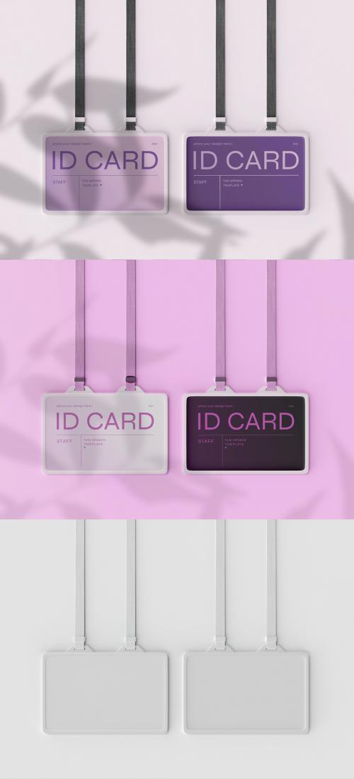 Set of Two Horizontal ID Holder Mockup - 474978477