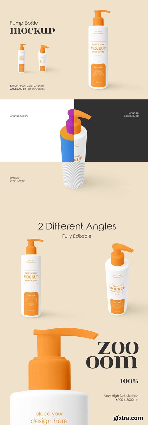 Pump Bottle - PSD Mockup Templates