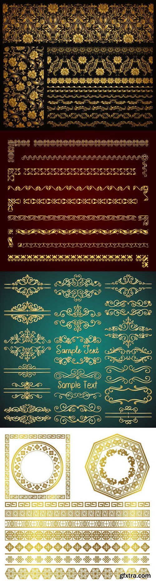 Luxury Decorative Golden Ornaments Elements - Vector Design Templates