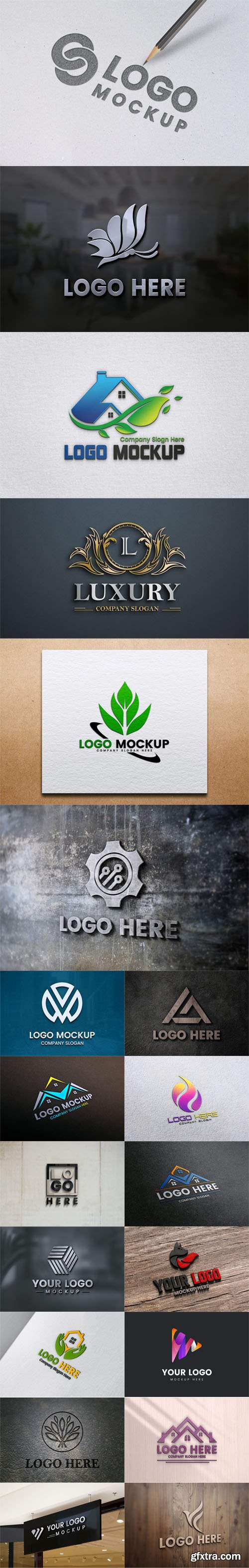 20 Photorealistic 3D Logo - PSD Mockup Templates