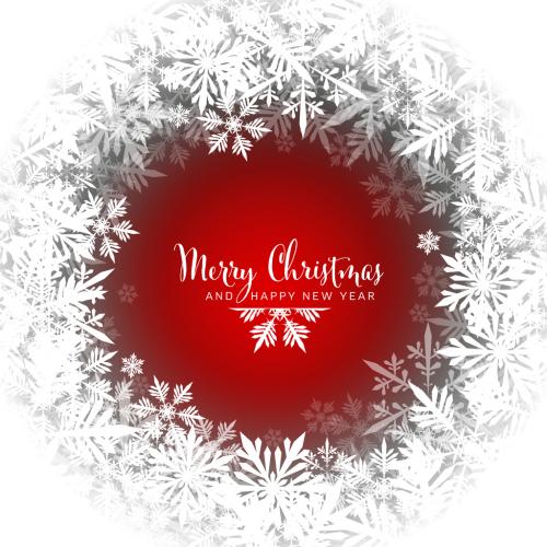 Christmas Winter Card Layout with Red Accent - 475407686