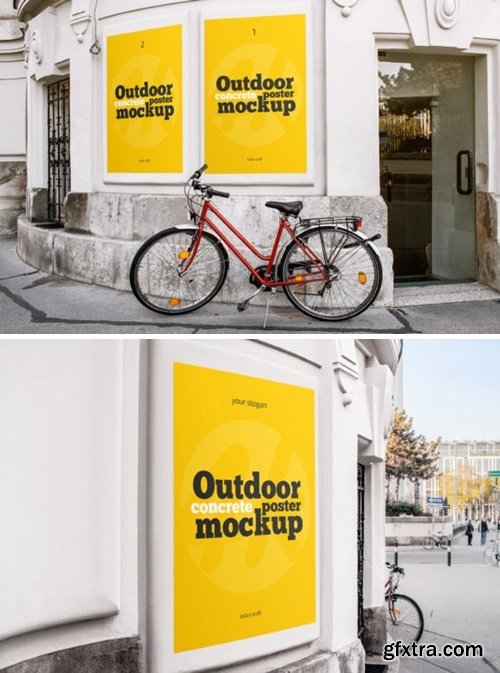 Outdoor Concrete Poster Mockup 93459614