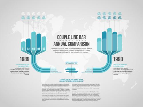 Couple Line Bar Infographic - 475617714