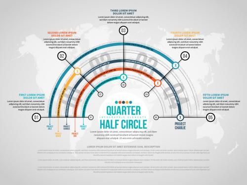 Quarter Half Circle Infographic - 475617724