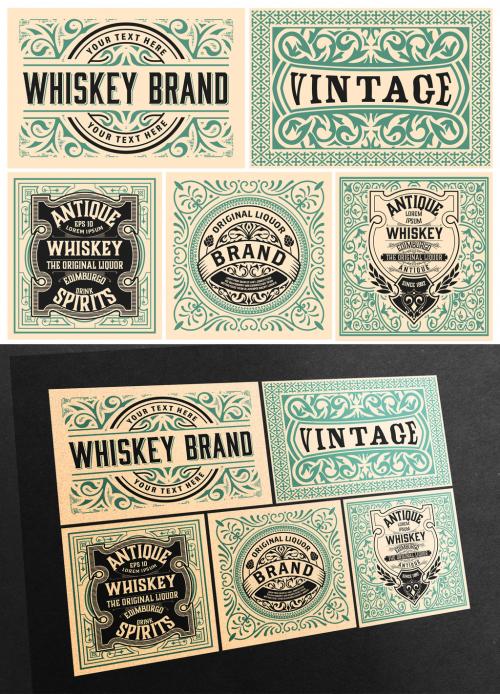 Set of 5 Vintage Labels for Packing - 476113057
