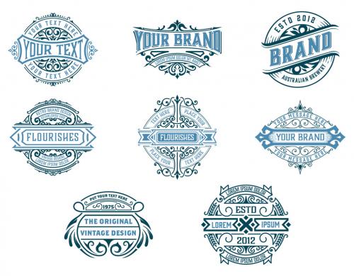 Pack of 8 Logos and Badges - 476113059