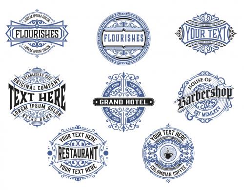 Pack of 8 Logos and Badges - 476113061