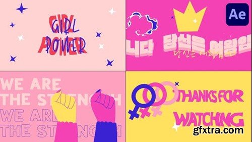 Videohive Girl Power Typography Scenes for After Effects 51236598