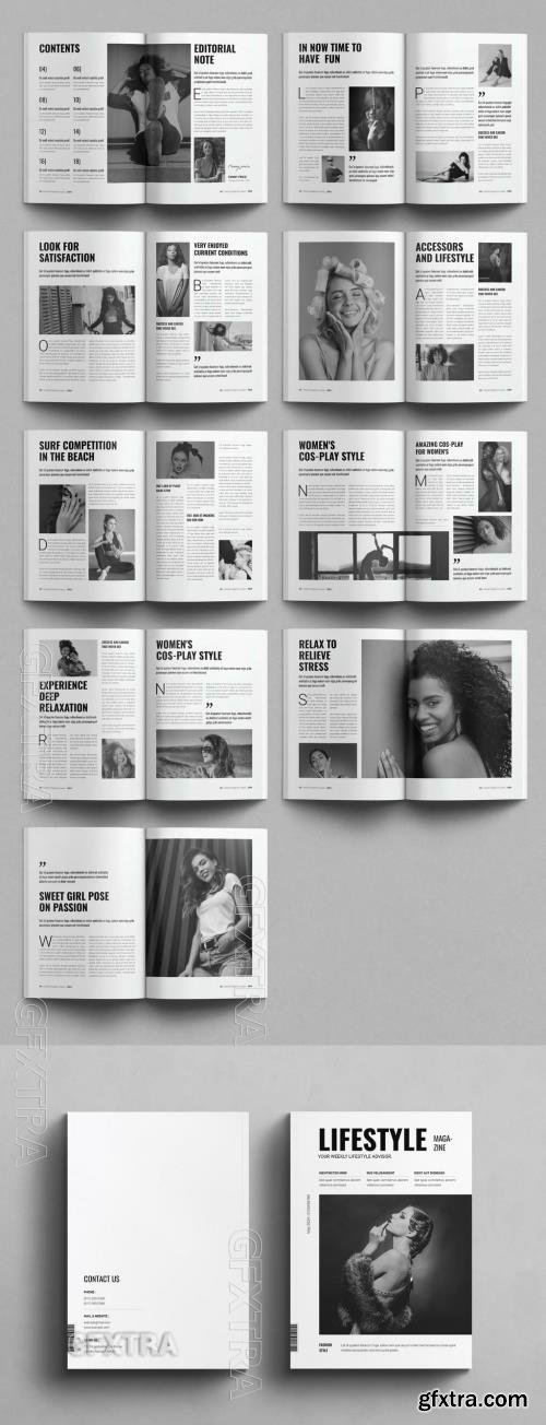 Lifestyle Magazine Layout Design Template 757184197