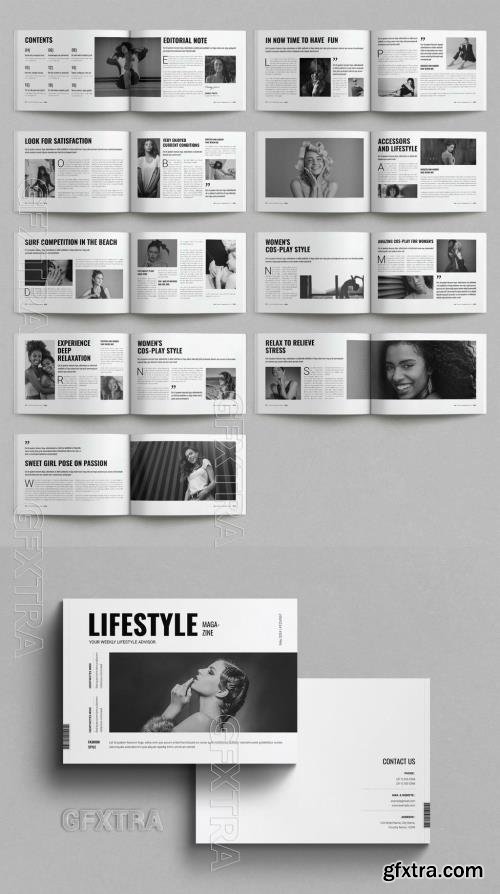 Lifestyle Magazine Layout Design Template Landscape 757184322