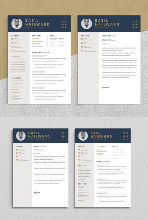 Simple Resume Layout with Top Bar - 478192555