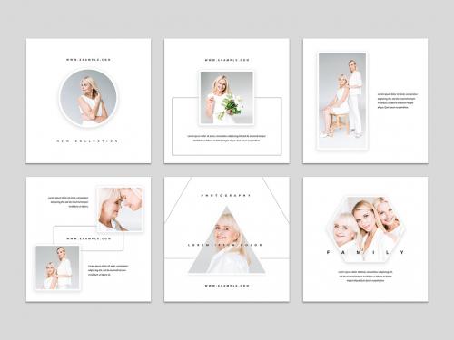 Minimal Social Media Layouts with White Frames - 478610341