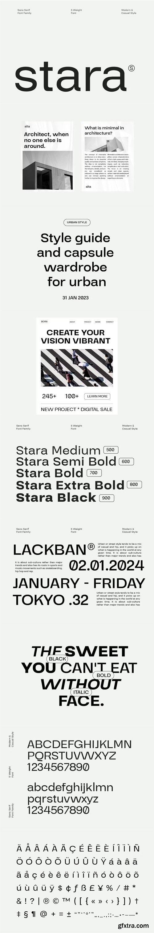 Stara - Sans Serif Font Family