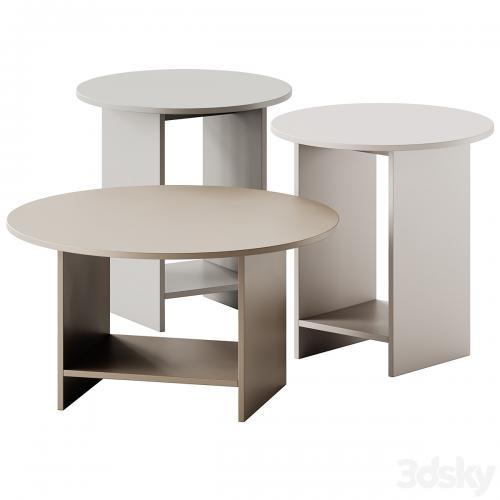 e15 HEIJI Round Coffee Tables set