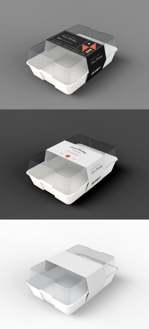 Isolated Food Plastic Tray Mockup