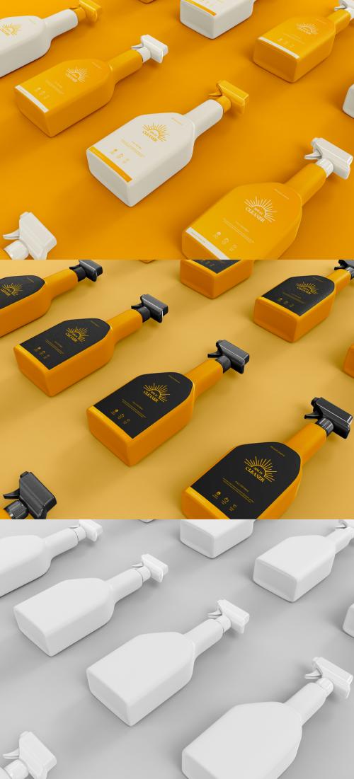 Spray Bottles Mockup