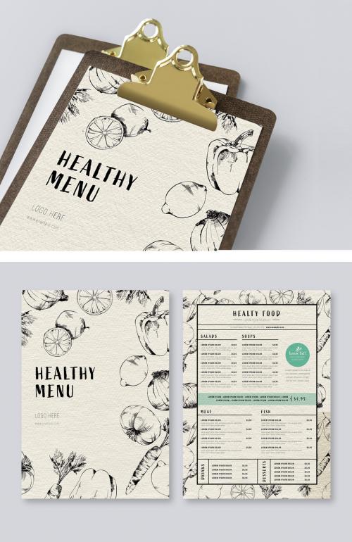 Healthy Watercolor Menu