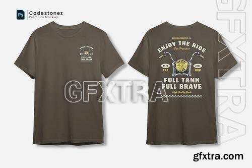 T-Shirt Front and Back Mockup R7J99UA