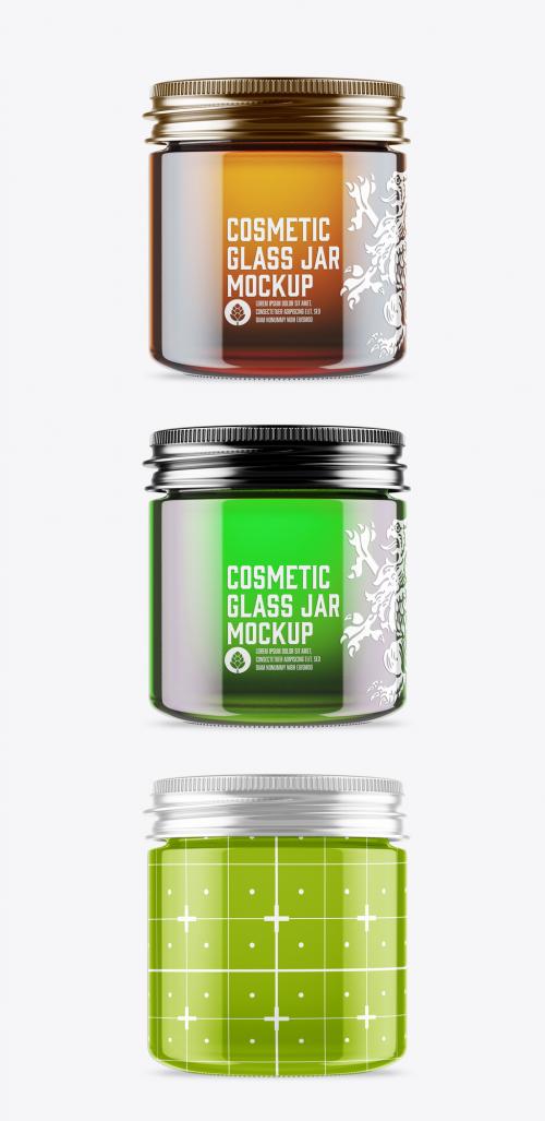 Amber Cosmetic Jar Mockup