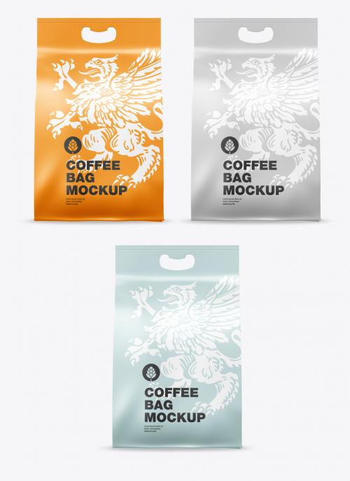 Metallic Paper Coffee Bag Mockup