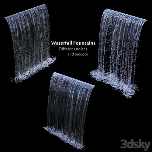 3 types of waterfall Fountains cascade in different sizes