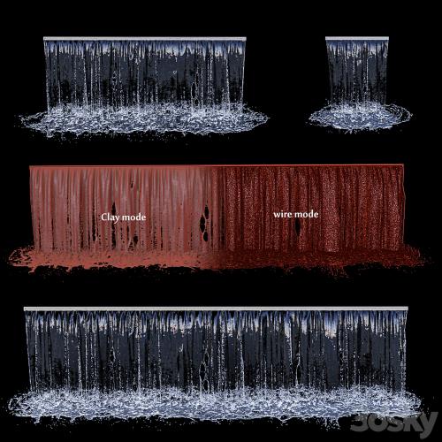 3 types of waterfall Fountains cascade in different sizes