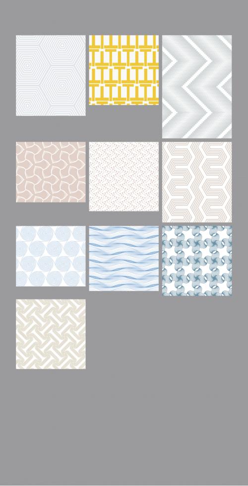 Pastel Colored Simple Geometric Seamless Pattern Collection