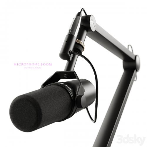 Microphone Shure & boom arm Blue