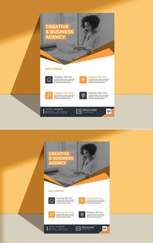 Orange Accents Business Flyer Layou