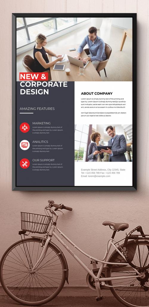 Red Accent Corporate Business Flyer