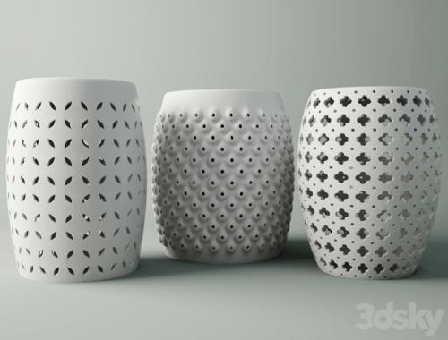 White Ceramic Stools