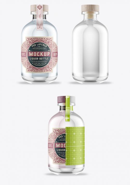 Gin Glass Bottle Mockup