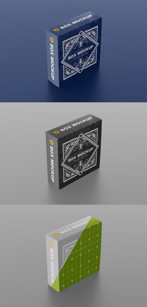 Colored Luxury Cardboard Box Mockup