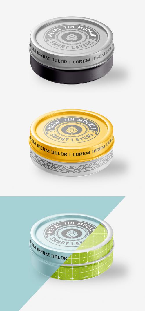 Colored Metal Tin Mockup