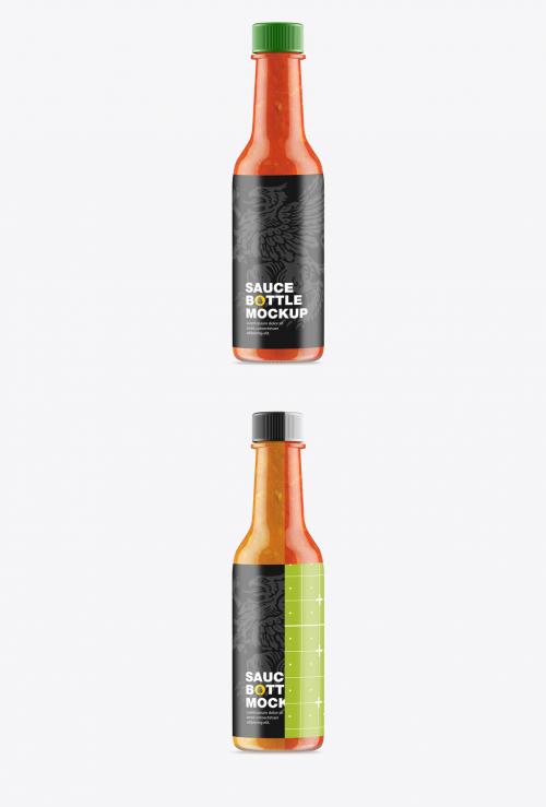 Glass Sauce Bottle Mockup