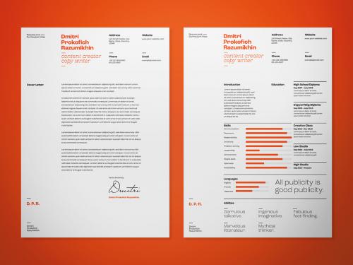 Swiss Style Professional Resume and Cover Letter