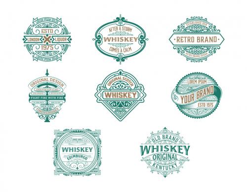 Set of 8 Vintage Logos and Badges