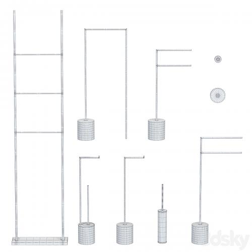 Stand set with bathroom accessories BERTOCCI Carrarino