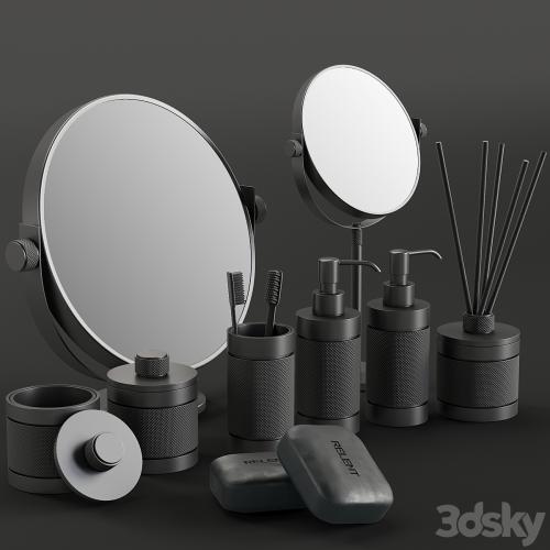 088 Bathroom Decor Set Accessories Charcoal Matte 00