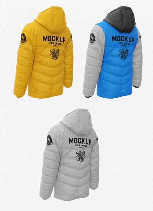 Mens Down Jacket Mockup Back Side