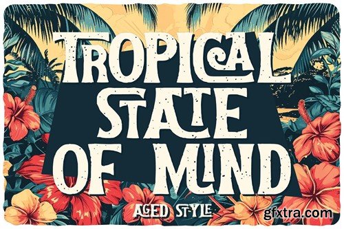 Tropical Tides Vintage Label Font NHXTHBJ