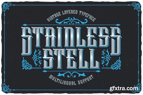 Stainless Steel Vintage Layered Font NN299CX