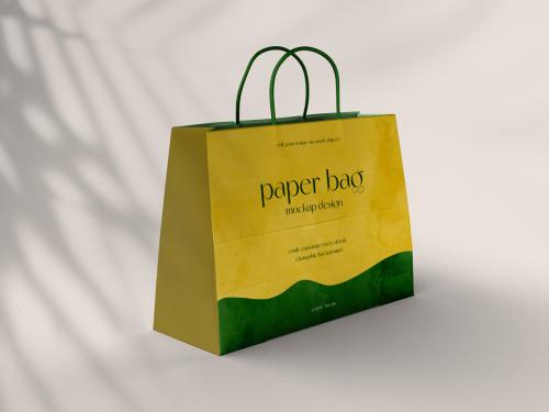 Paper Bag Mockup Design with Editable Background