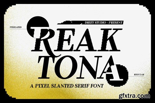 Reaktona - Pixel Slanted Serif Font 7HLMSUR