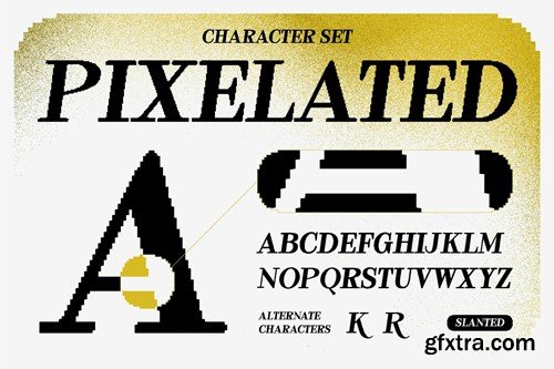 Reaktona - Pixel Slanted Serif Font 7HLMSUR