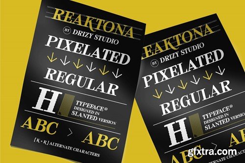 Reaktona - Pixel Slanted Serif Font 7HLMSUR