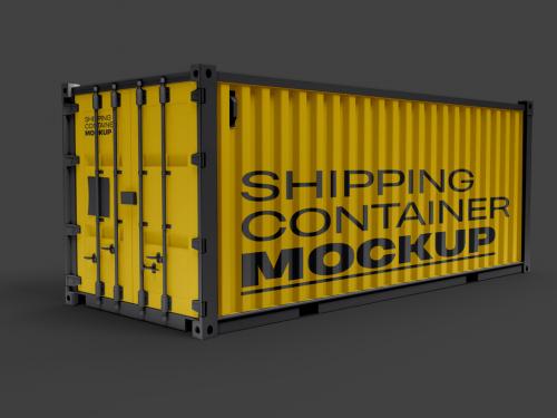 Shipping Container Mockup Design with Editable Background