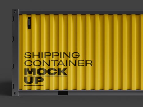 Shipping Container Mockup Design with Editable Background