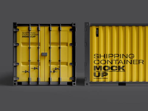 Shipping Container Mockup Design with Editable Background