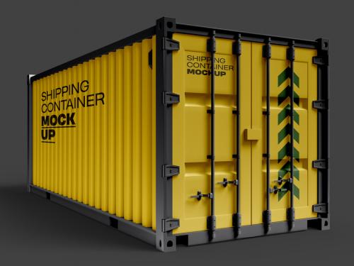 Shipping Container Mockup Design with Editable Background